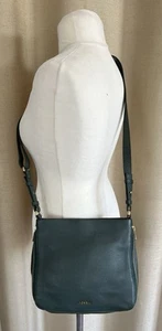 FOSSIL echt LEDER Tasche Handtasche Bag grün mehrere Fächer - Bild 1 von 4