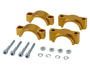 Set: CNC Klemmstücke für Schutzblech mit Schrauben, Gold eloxiert - für Simson S - Picture 1 of 3
