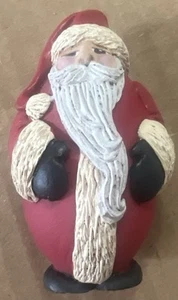 Resin Round Santa Short Figurine  TNT  #3575 1993 Vintage 3” Painted Christmas - Picture 1 of 11