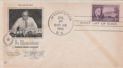 1945  #932 Franklin D Roosevelt FDR,  Washington DC, Artcraft FDC - Image 1 of 2