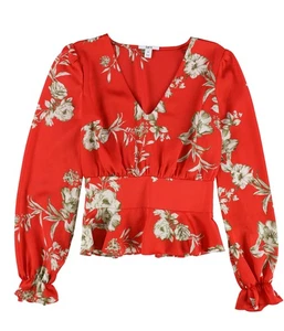 bar III Womens Floral Pullover Blouse, Red, X-Small - Picture 1 of 2