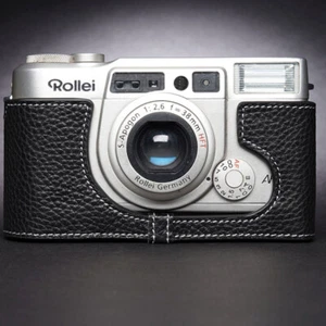 Funda protectora de cuero hecha a mano con media cámara para Rollei AFM35 Fujifilm KLASSE - Imagen 1 de 13