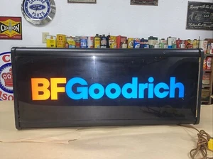 VINTAGE BFGOODRICH TIRE COMPANY LIGHTED ONE-SIDED SIGN (Red, Blue) - Picture 1 of 20