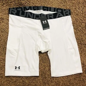 New Under Armour Mens HeatGear Compression Shorts Baseball Base Layer White 3XL - Picture 1 of 7