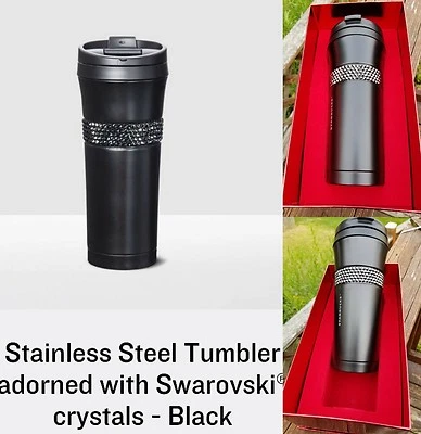 Starbucks Vaso de Acero Inoxidable Negro Mate 16 Oz Cristales de Swarovski Caja de Regalo Foto 1 de 4