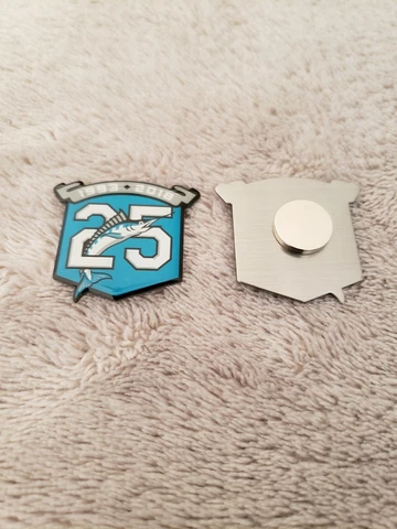 One (1) Miami Marlins Anniversary Lapel Pin  SGA Magnetic back 1 of 10k Cover