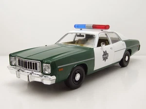 Plymouth Fury 1975 Verde Blanco Capitol City Policía a Escala 1:18 Greenlight - Imagen 1 de 9