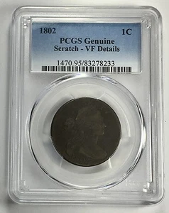 1802 Draped Bust Large Cent VF Details - Picture 1 of 2