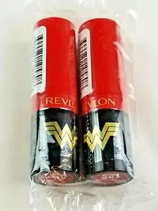 Revlon Wonder Woman WW84 Limited Edition 002 Matte Super Heroine Lipstick 2 Pack - Picture 1 of 4