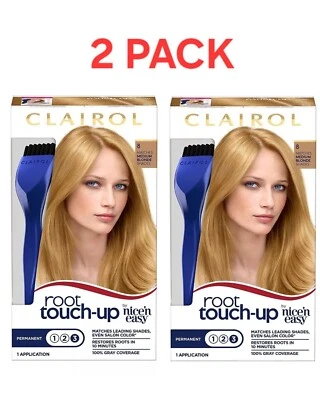 Crema Permanente Clairol Root Touch Up Ny Bonita y Fácil 10 Min #8, Paquete de 2. 4G Foto 1 de 4