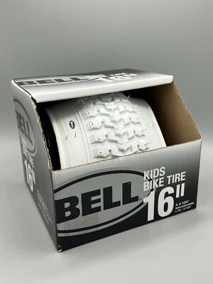 BELL Kids 16” x 2.125" White Bike Bicycle Tire BMX Mountain Knobby Tread - Image 1 of 4