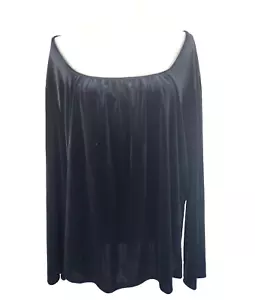 Top donna Lane Bryant Venezia nero velluto scollo a scoop taglia 26/28 4XL - Foto 1 di 8