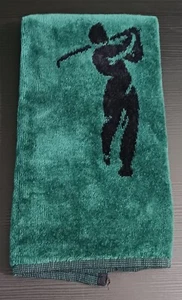 SIR CHRISTOPHER HATTON GOLF TOWEL Clip on Forest Green/Black NEW MADE IN BELGIUM - Picture 1 of 18