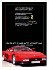 1989 Vintage Print Emblem Sports Cars Ferrari Advertisement Ad Exotic Dealership - Picture 1 of 3
