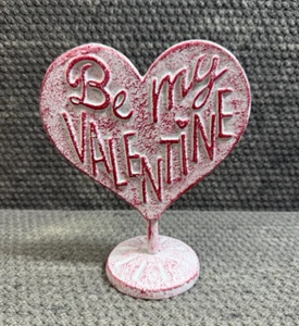 Cast Iron Be My Valentine Tabletop Sign 3"D x 6"W x7"H - Picture 1 of 6