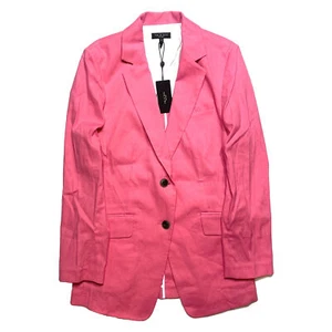 RAG & BONE Womens Charles Linen Long Blazer Jacket Magenta Pink (MSRP $550) - Picture 1 of 5