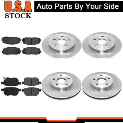 For 2010-2011 Toyota Prius Front + Rear Brake Rotors & Ceramic Brake Pads - Image 1 of 4