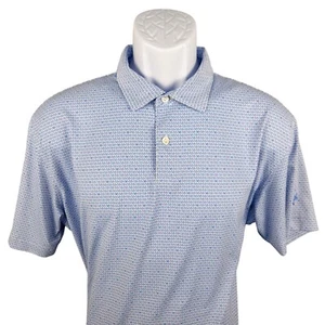 Peter Millar Crown Crafted Polo Shirt Geometric Print Golf Casual L - Picture 1 of 8