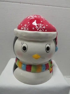 PENGUIN COOKIE JAR REAL HOME EARTHEN WARE-CUTE 9 1/2" x 7" - Picture 1 of 9