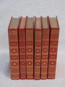 Lot of 6 INTERNATIONAL COLLECTORS LIBRARY Biographies Red Fleet Street w/ Gilt - Picture 1 of 11