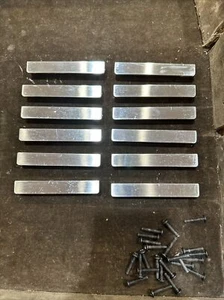 12 VTG Nickel Chrome 4 1/4” Rectangle Heavy Cabinet Drawer Pull Handles MJI0254 - Picture 1 of 9
