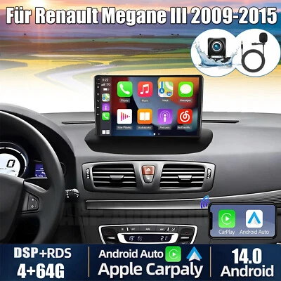4+64GB Android 13 Autoradio Für Renault Megane 3 2009-2014 AHD DSP GPS Carplay - Bild 1 von 4
