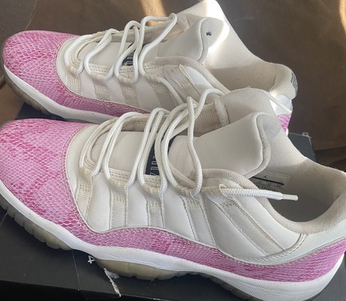 2013 Nike Air Jordan 11 XI retrò rosa bassa pelle di serpente bianche GS taglia 7Y 580521 108
