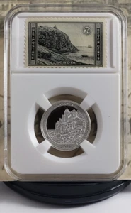 2012-S - Acadia NP - Maine - Silver Proof Quarter with US Stamps - Nice! W1 - Bild 1 von 10