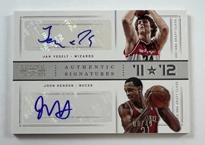 2012-13 Panini Nat'l Treasures #75 Jan Vesely & John Henson Auto 9/49 BA18 - Picture 1 of 2