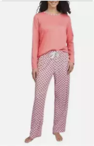 Land's End Long Sleeve Knit Pajama Set (top and pants) Pink Women's Sz XS NWT - Picture 1 of 4