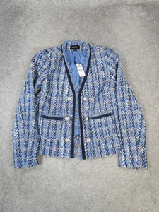 Express Sports Coat Womens Xs Blue Black Brown Open Front Blazer New - Picture 1 of 9