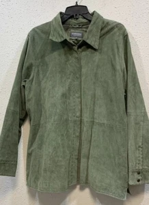 Vintage Garson Echtleder Jacke Erwachsene Gr. XL GRÜN Damen Druckknöpfe " - Bild 1 von 12
