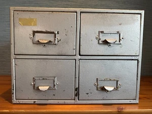 Vintage Industrial Metal Filing Index Cabinet BX Plastics Mrs Thatcher Employer - Picture 1 of 11