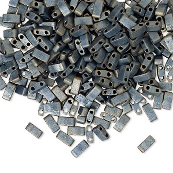 100 cuentas de vidrio rectangulares de dos agujeros Miyuki media tila 5 mm colores opacos y Picasso Foto 1 de 1