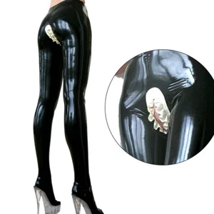 Latex Trousers Open Crotch with Lace edge for Woman Rubber Pants Customized - Picture 1 of 5