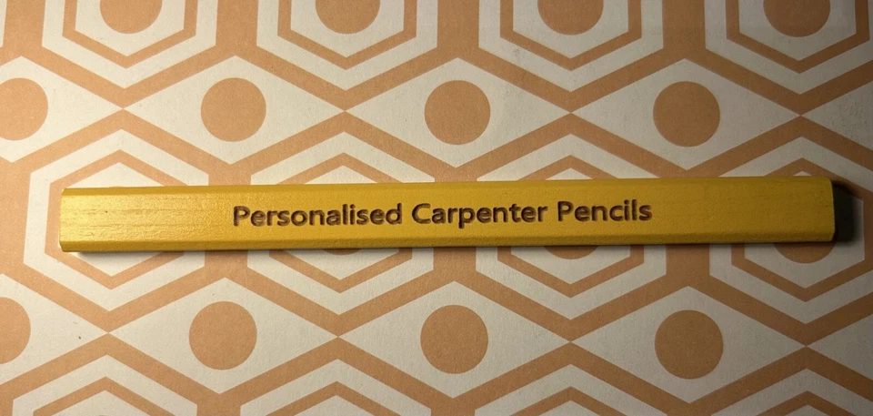 Personalised yellow carpenter builder woodwork pencils - Image 1 of 1