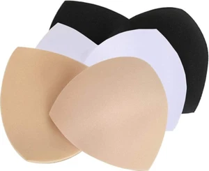 Womens Removable Cup Bra Replacement Inserts Liner Pads 3 Pairs Set - Picture 1 of 12