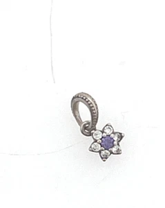 FORGET ME NOT Auténtico PANDORA Púrpura FLOR Colgante Dije 791833ACZ - Imagen 1 de 4