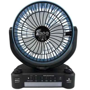 FP-355-S Solar Charged Fan 8inch Rotatable With Wireless Speaker Built-In Radio - Picture 1 of 10