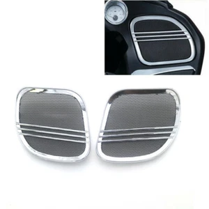 Motorcycle Chrome Tri-Line Speaker Grill Cover Trim For Harley Road Glide 15-18 - Bild 1 von 8