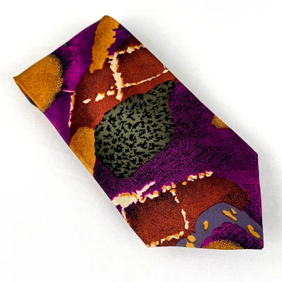 J.T. Corbata Beckett 100% Seda Hecha a Mano Diseño Abstracto Multicolor 56 x 4 Foto 1 de 4