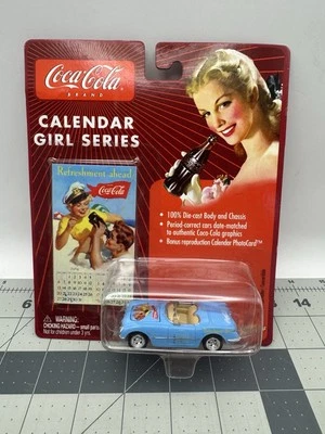 Johnny BLANCO RAYO PERSECUCIÓN!! Corvette Coca-Cola Calendar Girl Series 1954 Foto 1 de 2