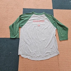 Cut Off Krispy Kreme Hot Donuts & Coffee Raglan Baseball T-shirt Large Gray X8b - Picture 1 of 9
