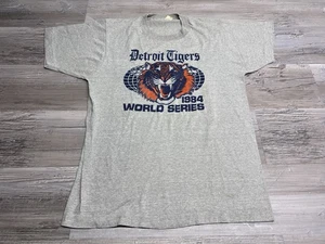 Vintage Detroit Tigers 1984 World Series T-Shirt Single Stitch Sz L Made in USA - Picture 1 of 7