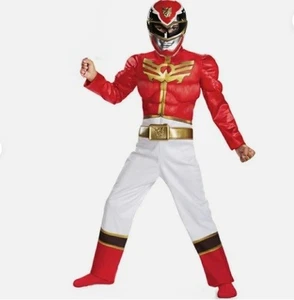 Disfraz Power Rangers Niños 4-6 Pequeño NUEVO MEGA FORCE Rojo Ranger Músculos + MÁSCARA - Imagen 1 de 5