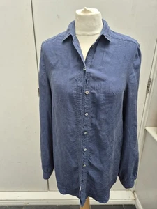 Topshop Size 8 Silk Shirt. Navy. Long Sleeved - Picture 1 of 11