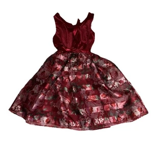 New With Tags Children’s Place Size 14 Red Floral Waist Tie Sleeveless Dress - Picture 1 of 14