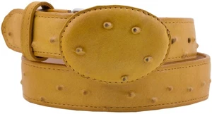 Kids Buttercup Ostrich Western Belt Dress Pattern Leather Unisex Buckle Cinto - Picture 1 of 3