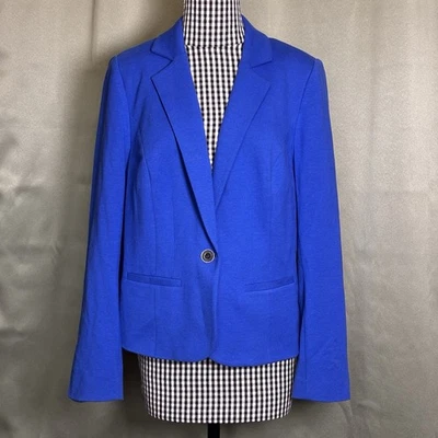 Lane Bryant Blazer Womens 14 Royal Blue Knit Cotton Stretch Career NEW! - Image 1 of 4
