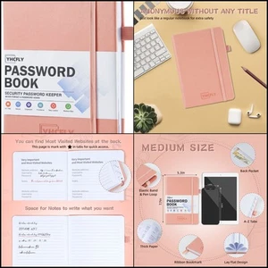 YHCFLY Password Book With Alphabetical Tabs, Hardcover Internet Address And Size - Picture 1 of 1